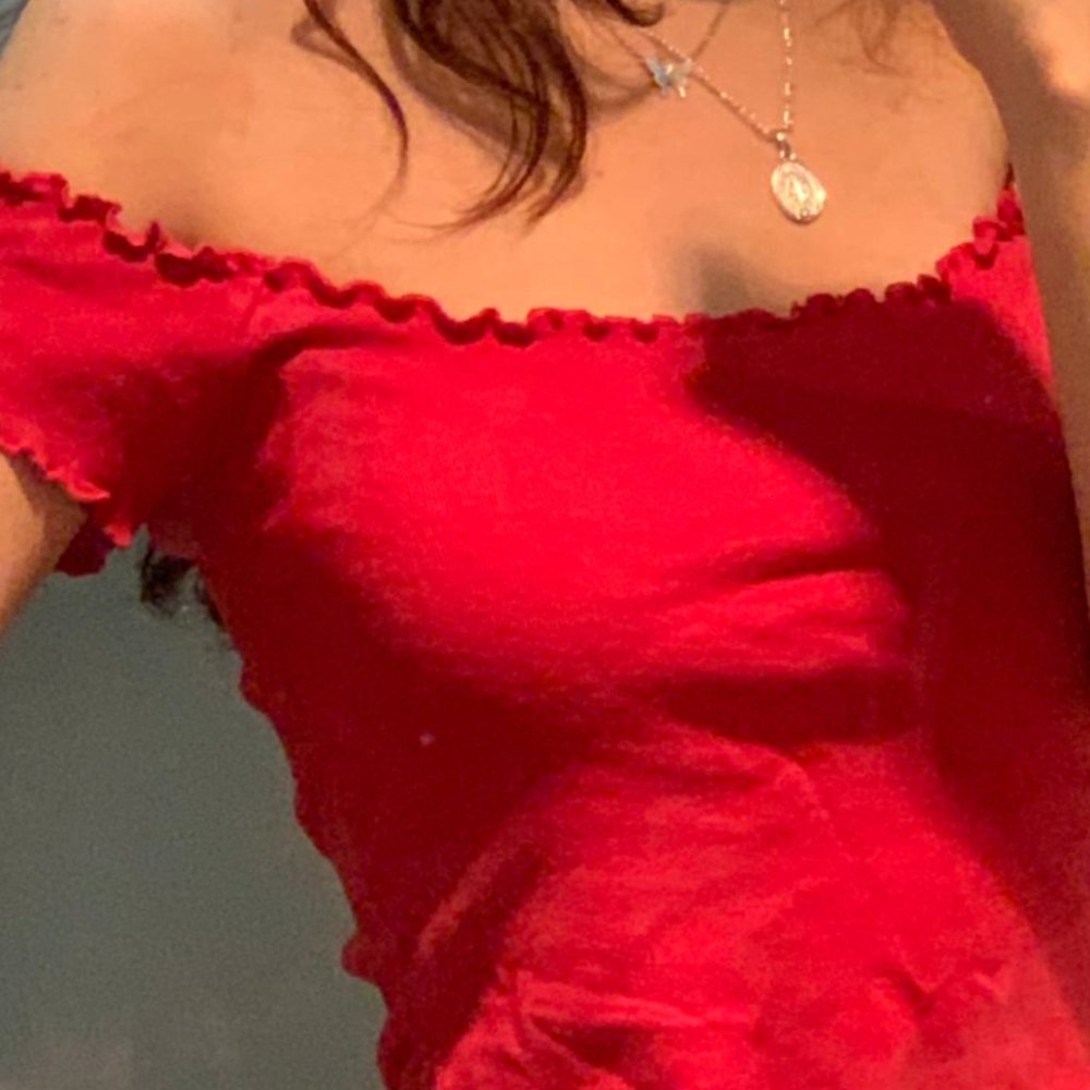 Brandy Melville Red Off-shoulder top